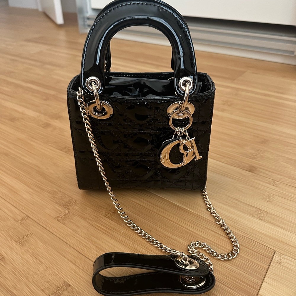 Dior Black Patent Leather Mini Bag